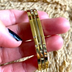 Aldo gold tone bangles with tiny stones